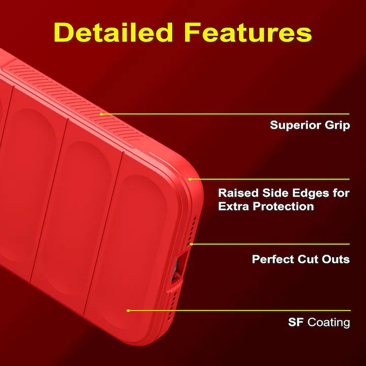Husa Buffer din Silicon cu Microfibra pentru Samsung Galaxy Z Fold 8 Ultra, Military-Grade Resistance, Anti-amprente, Flexible TPU, Rosu