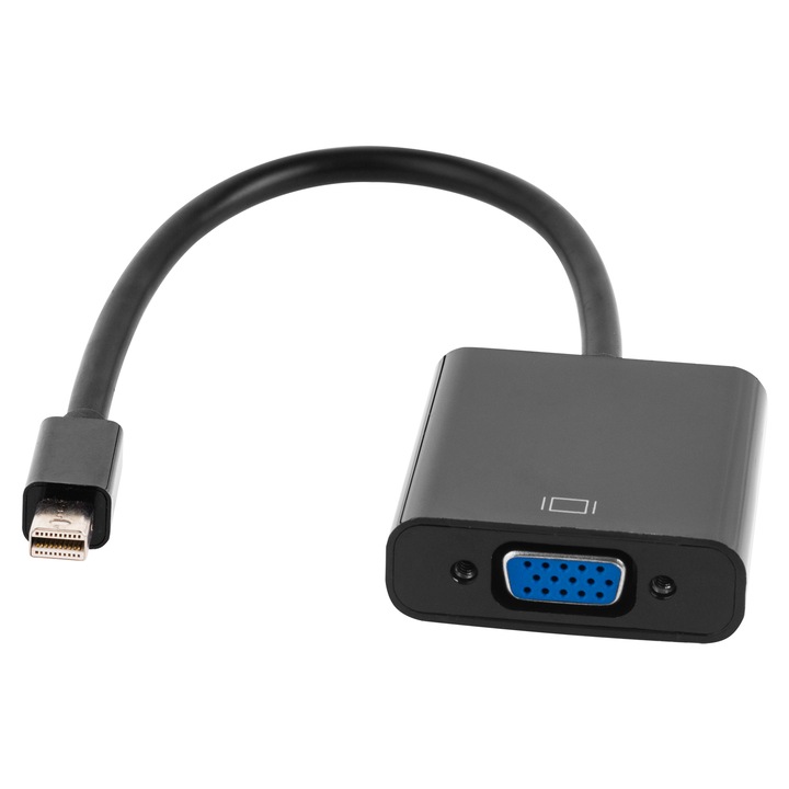 Адаптер MINI DISPLAYPORT - VGA Cabletech, 1920x1200px, Plug&Play, многоцветен