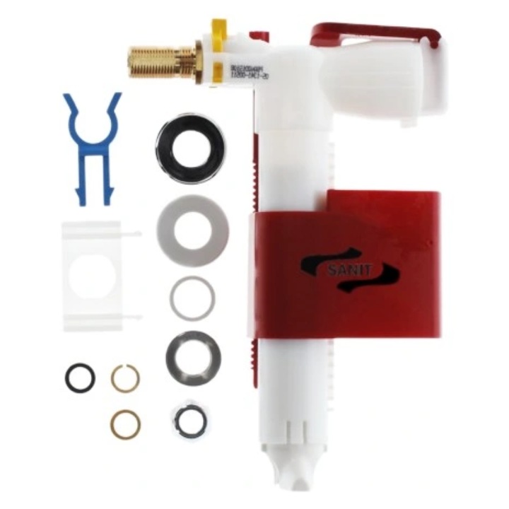 Supapa de alimentare pentru rezervor WC 3/8" SANIT – silentioasa, universala, pentru vas compact si cadru incastrat, umplere rapida
