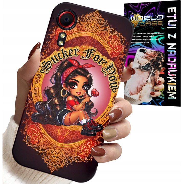 Carcasă pentru Samsung Galaxy XCover 7, World Case, silicon, imprimare full color, set cu sticlă