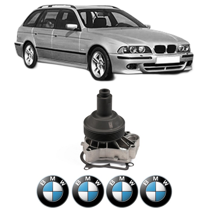 Pompa apa BMW Seria 5 Touring (E39) 520 d din 2000-2003 KW 100 CP 136 CMC 1951, Auto, HEPU, 4x Stikere auto cu BMW