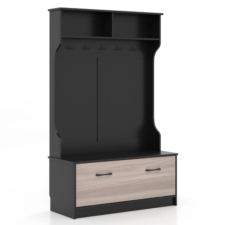 Ruhatartó padral és 5 dupla kampóval az előszobába