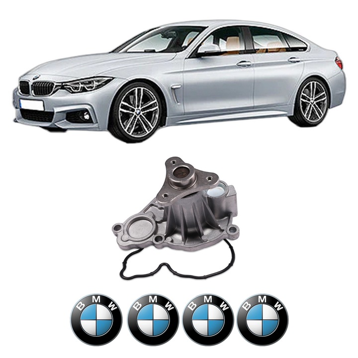 Pompa apa BMW Seria 4 Gran Coupe (F36) 418 i din 2015-2020 KW 100 CP 136 CMC 1499, Auto, HEPU, 4x Stikere auto cu BMW