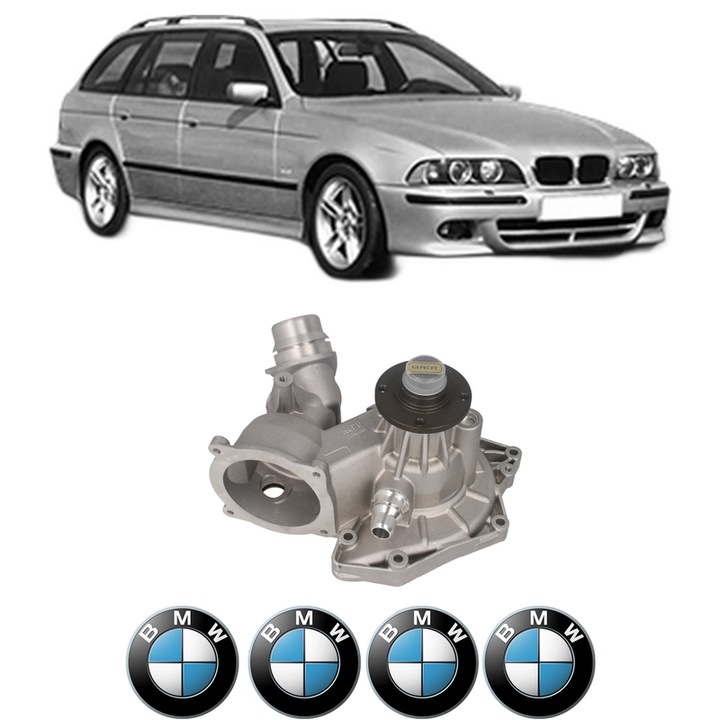 Pompa apa BMW Seria 5 Touring (E39) 540 i din 1997-2003 KW 210 CP 286 CMC 4398, Auto, HEPU, 4x Stikere auto cu BMW