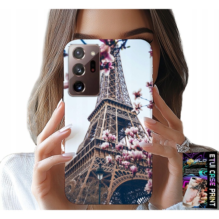Samsung Note 20 Ultra tok, World Case, Eiffel-torony design, szilikon, többszínű