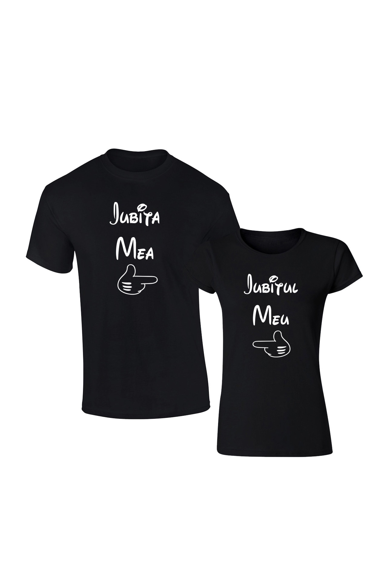 Set de tricouri negre Iubitul Meu/Iubita Mea,marimea M