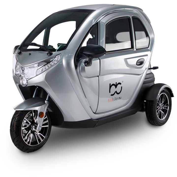 Masina electrica, Scuter electric inchis BILI BIKE CITY GO, 60V 58Ah 1500W, 45kmh, argintiu