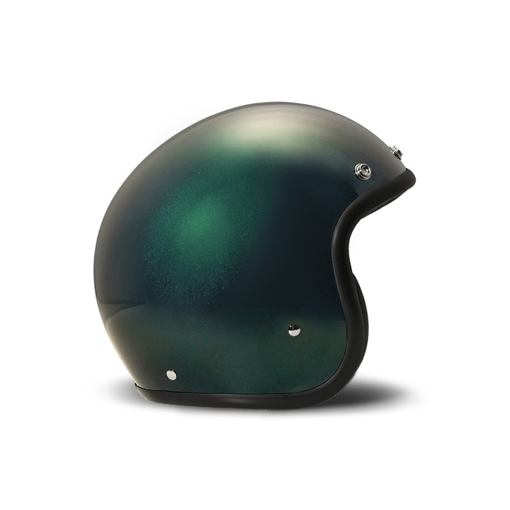 Casca moto DMD Retro, zöld, S méret, vintage design, könnyű súly