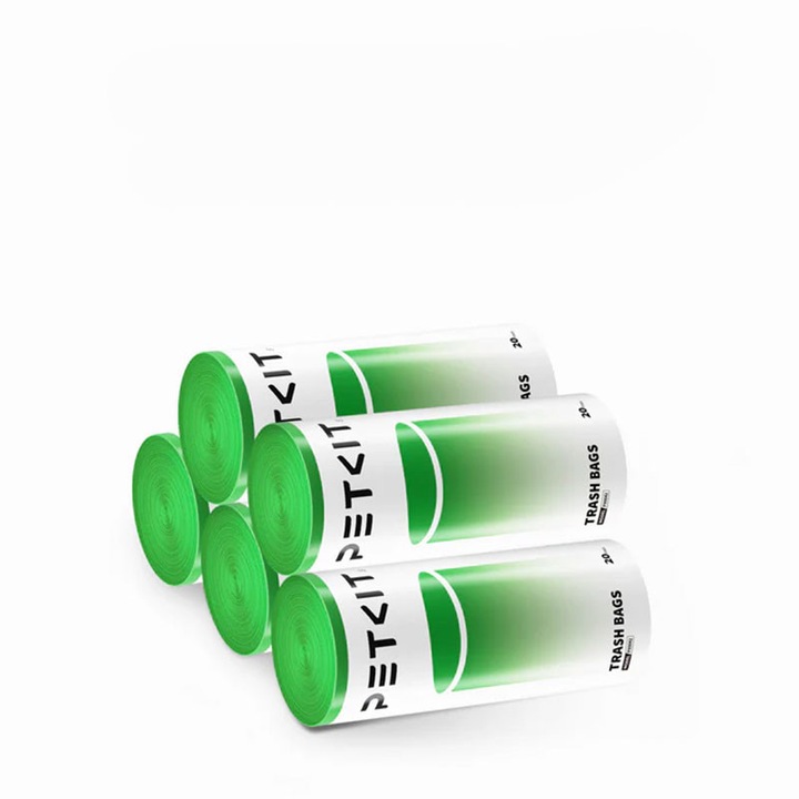 Rola compacta de saci PETKIT litiera pisici Cat Waste Bag Set pentru Litiera Smart PETKIT Pura Max 2/ Purobot Max Pro