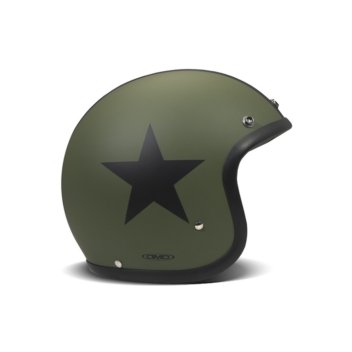DMD Retro motoros sisak, zöld, L méret, vintage design, könnyű súly