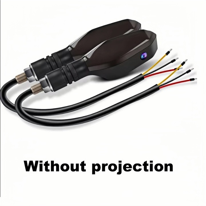 Lumina de Semnalizare cu Proiectie LED pentru Motocicleta, Proiectie Colorata, 27 Moduri de Iluminare, 12V, Dimensiuni 14, 3x3x4, 02cm