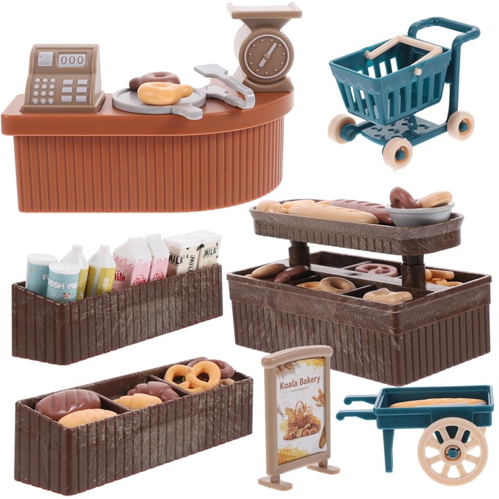 BOMSTOM pékség játékszett, 42 darabos, Koala Pékség, Többszínű