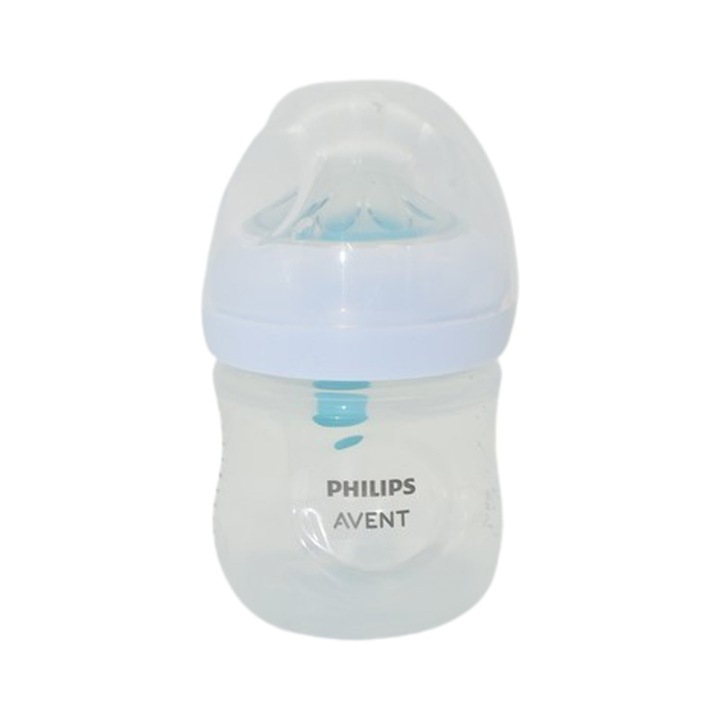 Шише със силиконов биберон, 125 мл, 0-3 месеца, Philips Natural Response Air Free Vent, SCY670/02-2, Бяло 0-3 месеца