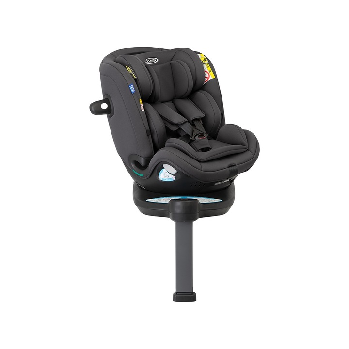 Scaun auto Graco rotativ 360 Turn2Me Grow Iron, 0-7 ani, I-Size, reglabil, Negru/Gri