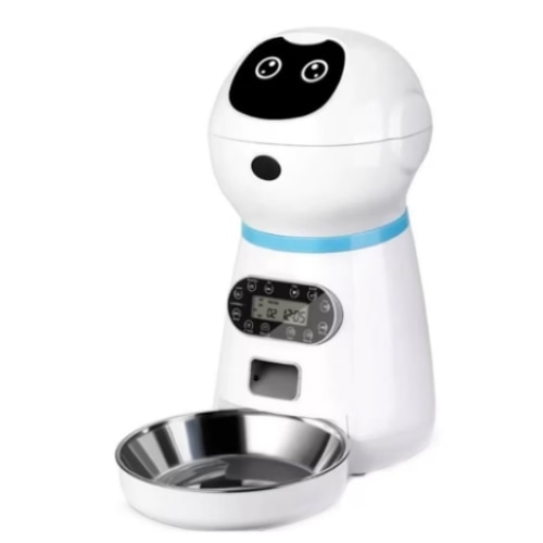 Hranitor automat Macvi® pentru caini si pisici, rezervor 3.5L, functie smart si programare, sunet hranire, distribuitor mancare uscata, usor de curatat