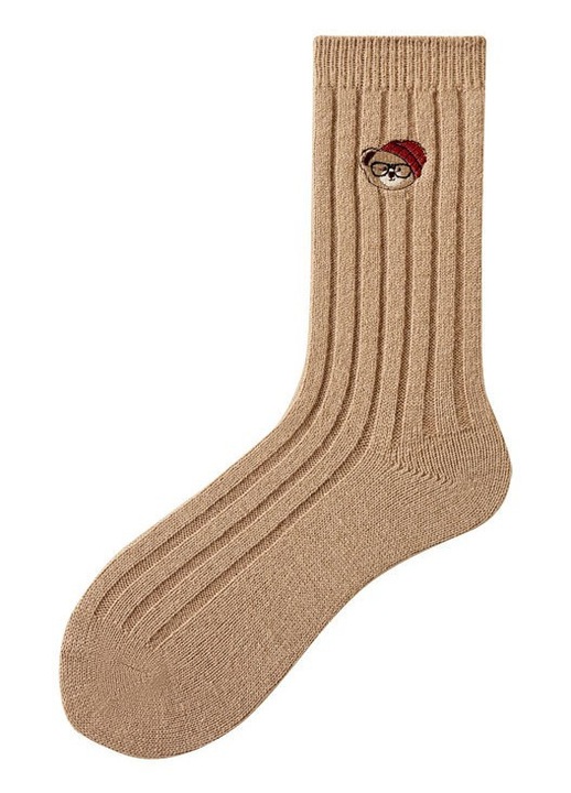 Sosete Groase pentru Dama Mixbo, Crem, Model Ursulet, 35-38