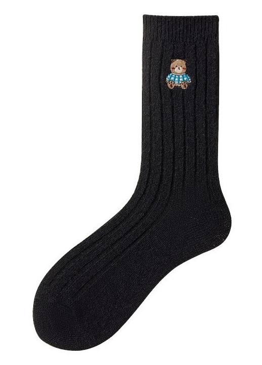 Sosete Groase pentru Dama Mixbo, Negru, Model Ursulet, 35-38