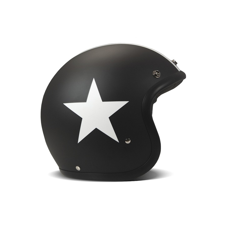 DMD Retro motoros sisak, matt fekete-fehér, XS, vintage design, maximális kényelem