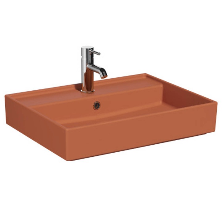 Mosdókagyló / mosdó 60cm x 46cm, csaplyukkal és túlfolyóval, 7414B077-0001