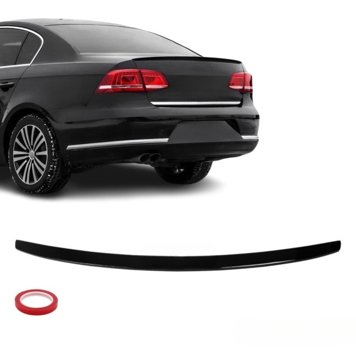 Csomagtartó Spoiler Ajak VW Volkswagen Passat B7 2010-2015, Fényes Fekete
