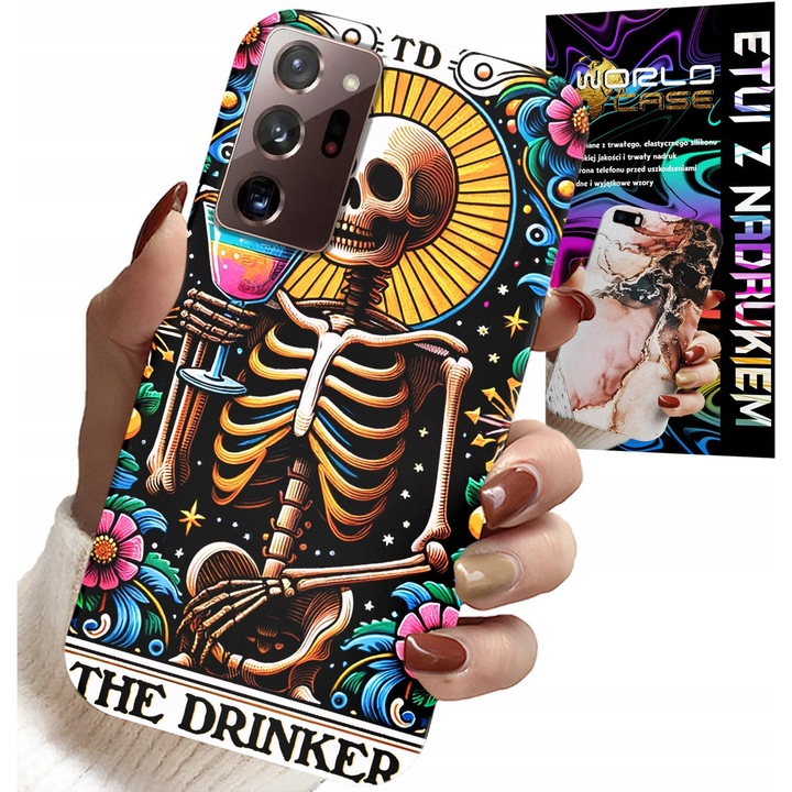Tok Samsung Note 20 Ultra telefonhoz, World Case, The Drinker design, többszínű, szilikon