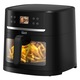 Фритюрник с горещ въздух iHunt Bro Air Fryer AI Chef 8L, 1800W, 12 автоматични програми, Цветен сензорен екран, Интелигентно готвене с AI, Прозрачен осветен прозорец, Незалепващо покритие, Автоматично изключване, Черен