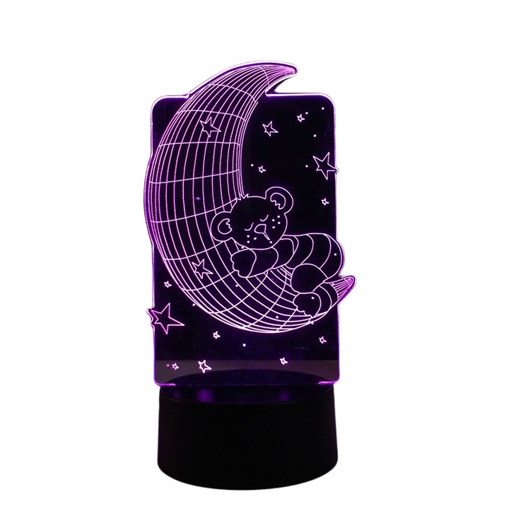 3D декоративна лампа с RGB LED, светлина от камера, модел на луната, 16 цвята, дистанционно управление и захранване от USB/батерия