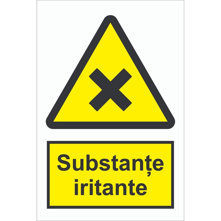 Set 2 indicatoare A5 - SSM – Substante iritante, 15x20 cm, autocolant PVC, exterior/interior