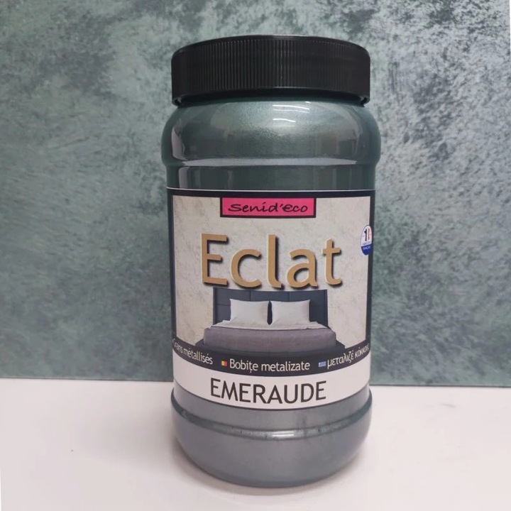 Vopsea decorativa premium Senideco Eclat, 1 L, albastru Emerald