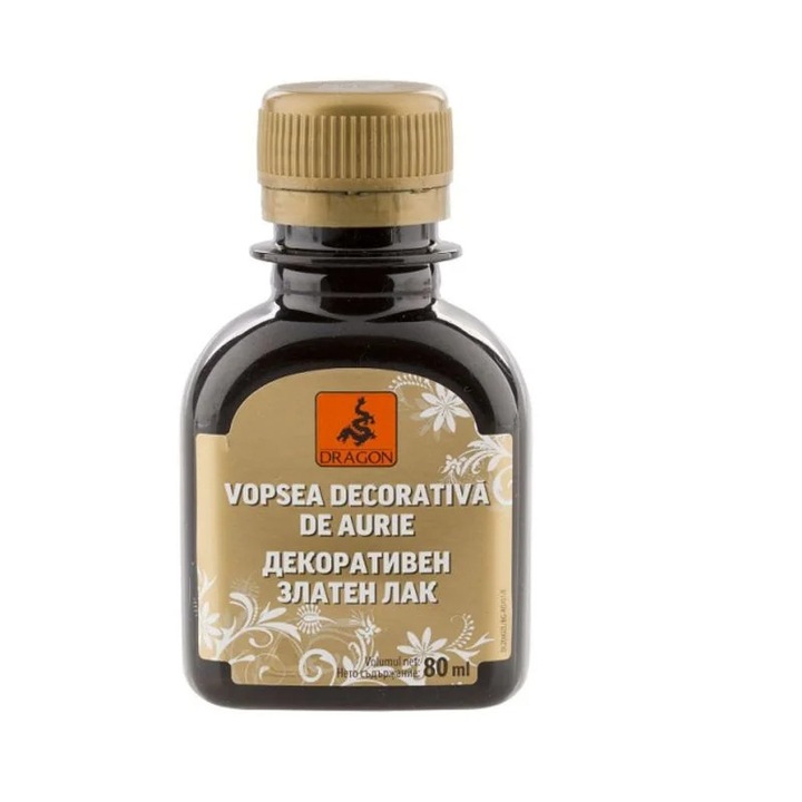 Vopsea Dragon, decorativa, auriu, aspect satinat, 80 ml