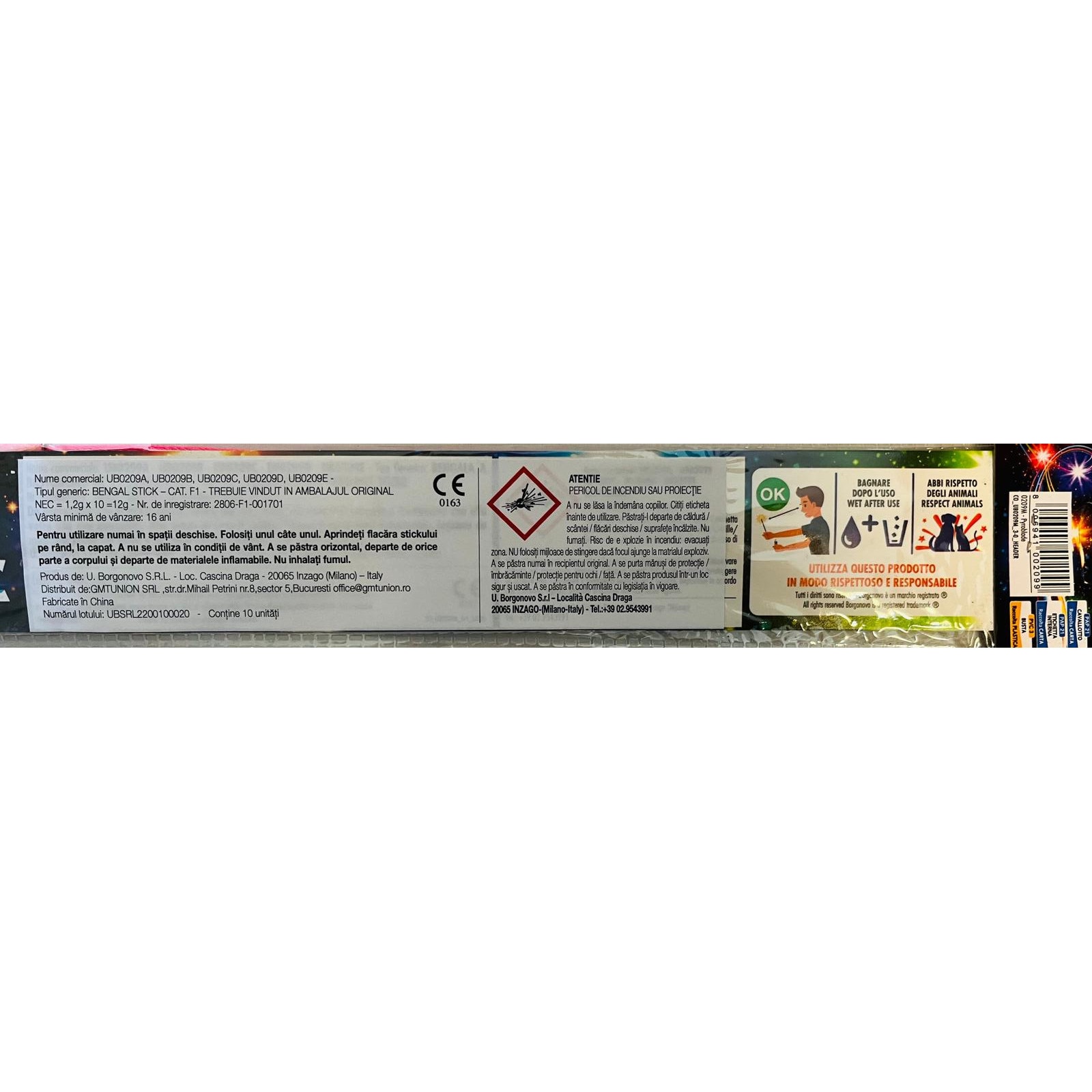 Artificii bengale Pyroblade Borgonovo, set, utilizare exterior, 60 ...