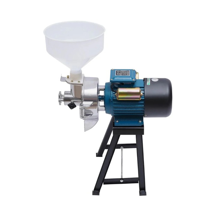 Moara electrica de cereale, macinare umeda-uscata 2200W, alimentare cu palnie, albastra
