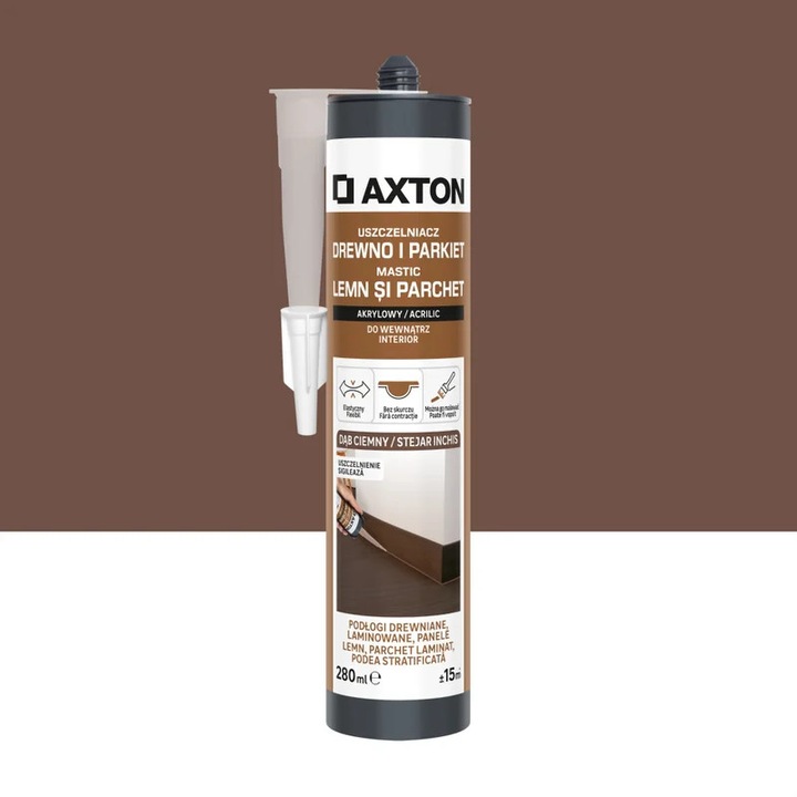 Silicon mastic universal Axton, pentru parchet, pereti si ferestre, vopsire rapida, stejar, 280 ml