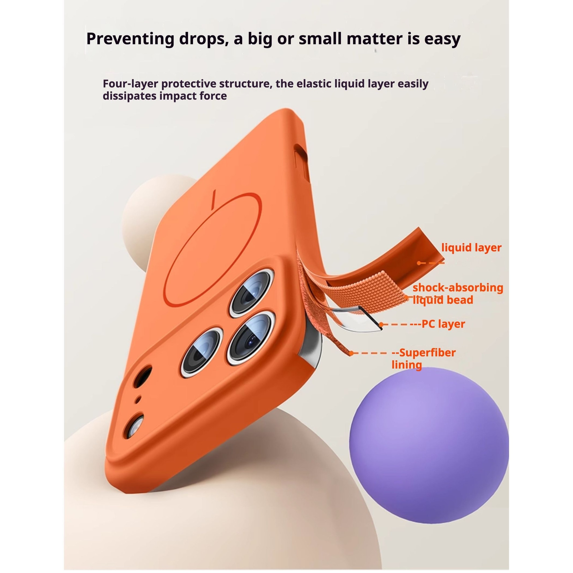 Husa de protectie, pentru Apple iPhone 17 Pro Max, Silicone Case, MagSafe, Calitate Premium, Interior din microfibra, Portocaliu
