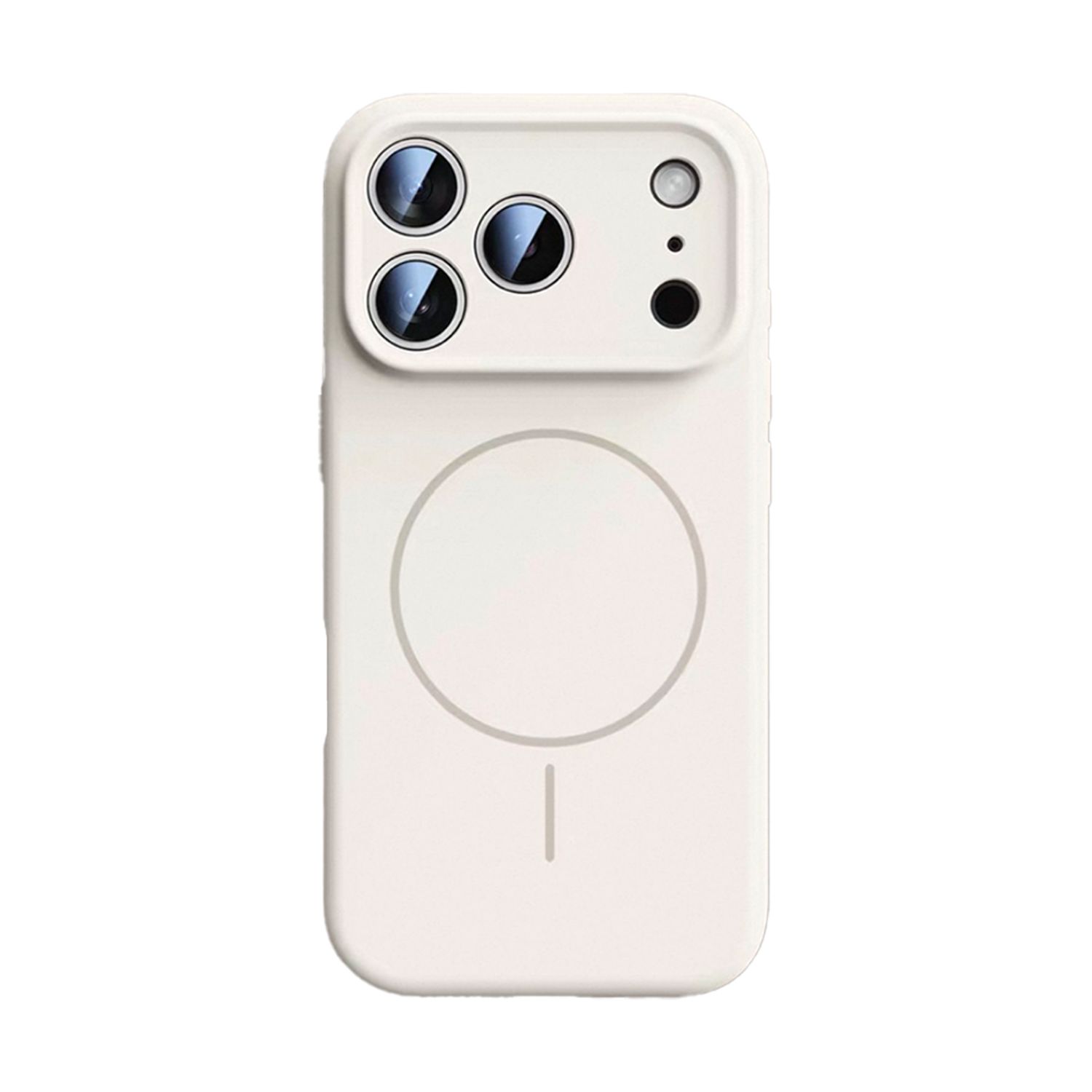 Husa de protectie, pentru Apple iPhone 17 Pro Max, Silicone Case, MagSafe, Calitate Premium, Interior din microfibra, Alb Crem