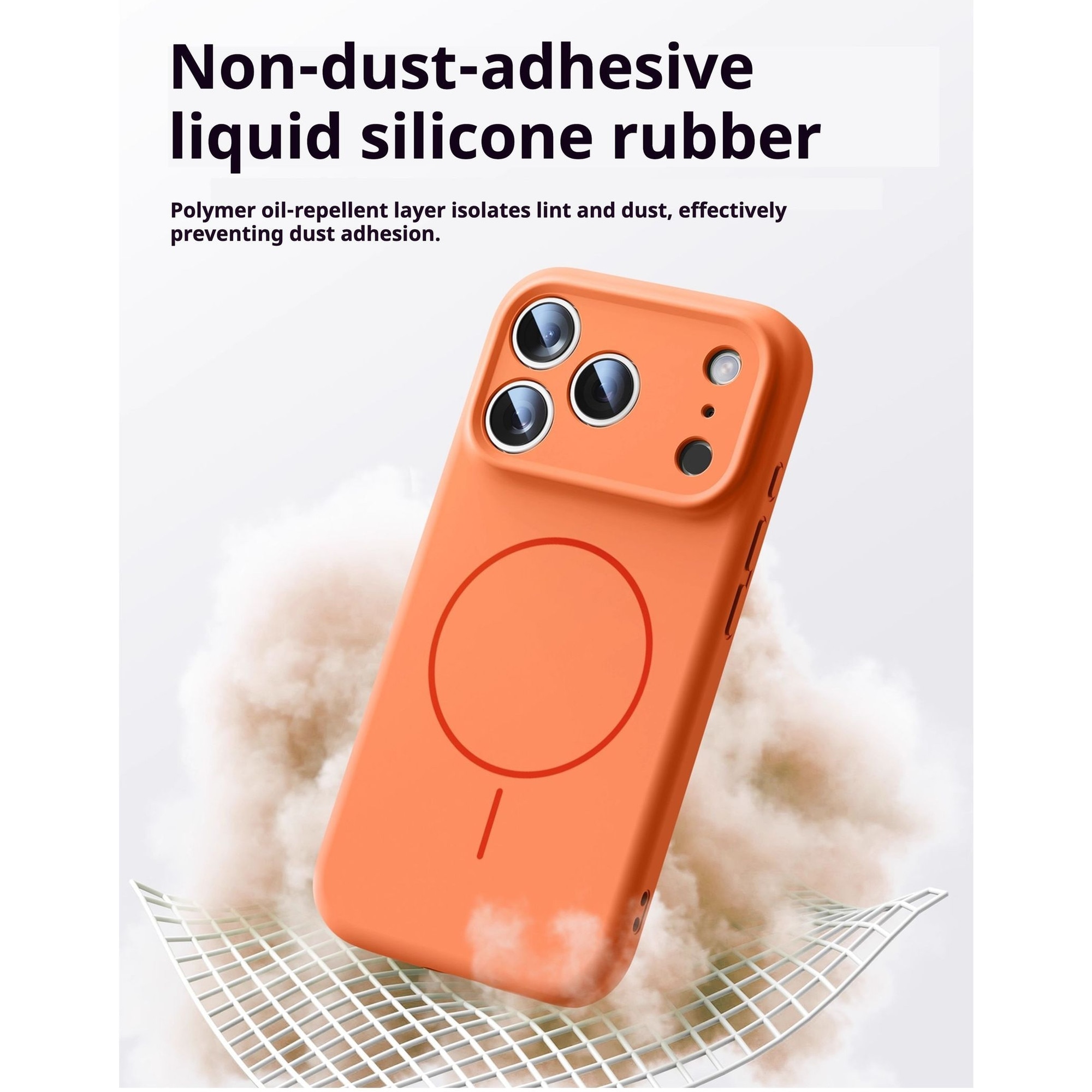 Husa de protectie, pentru Apple iPhone 17 Pro Max, Silicone Case, MagSafe, Calitate Premium, Interior din microfibra, Portocaliu