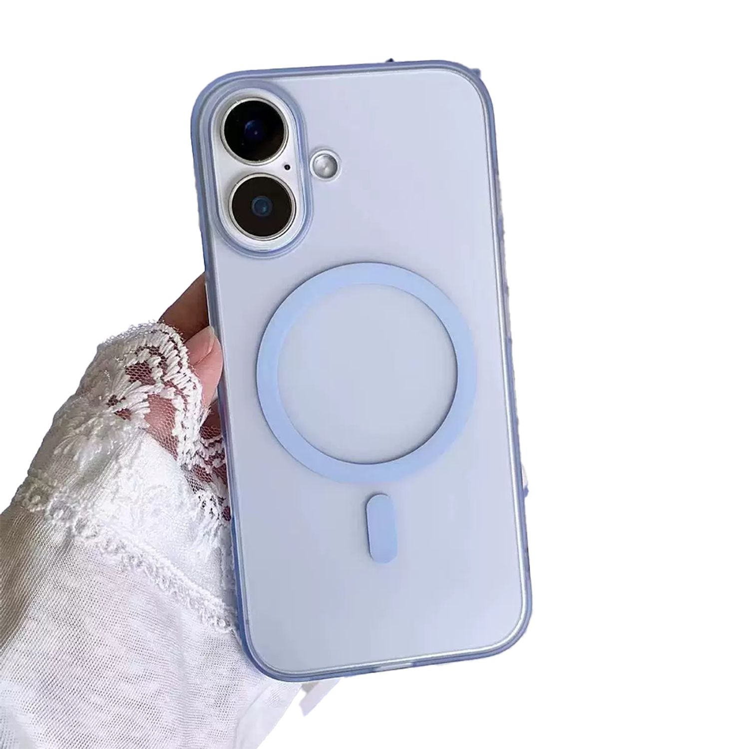 Husa de Protectie, Compatibila cu Apple iPhone 17, MagSafe, Albastru deschis mat