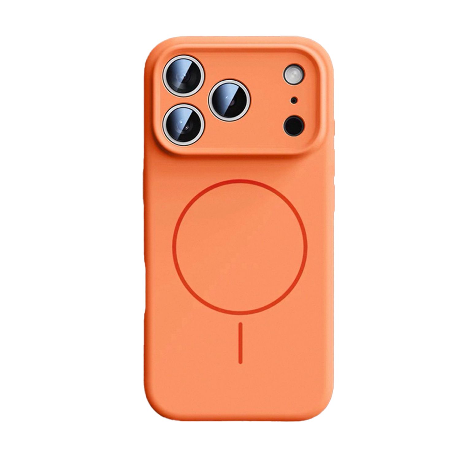 Husa de protectie, pentru Apple iPhone 17 Pro Max, Silicone Case, MagSafe, Calitate Premium, Interior din microfibra, Portocaliu