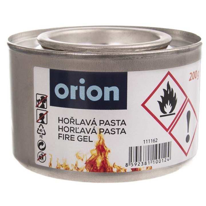 Pasta Combustibila Pentru Fondue, Orion, 0.22 L, 10x10x10 cm, Usor Inflamabila, Sigura, Eficienta, Universala, Incolora