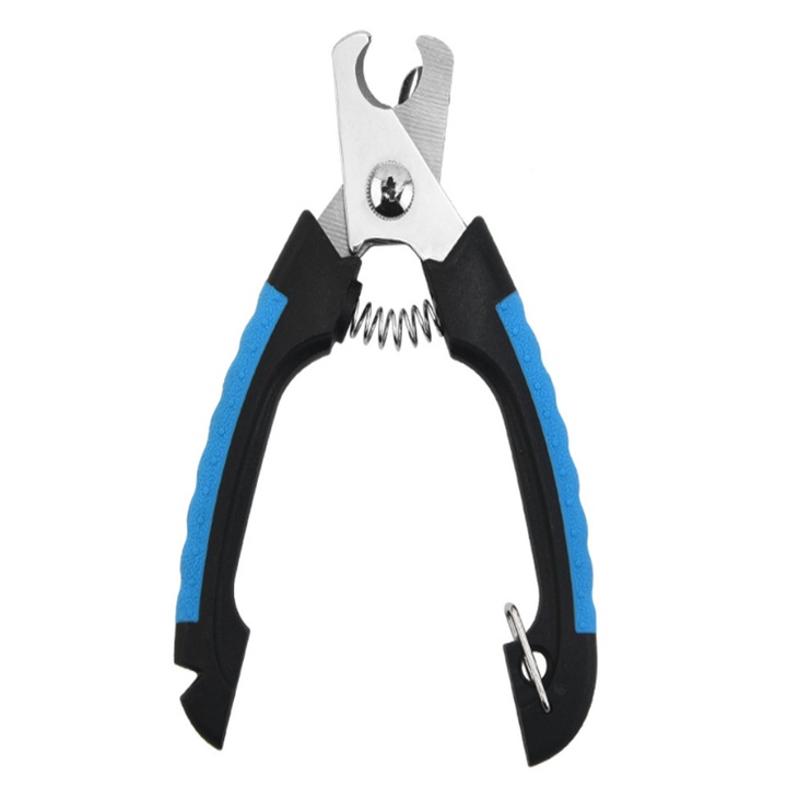 Cleste Profesional Taiat, Scurtat unghii animale, Pisici, Caini, Papagali, 16cm, Albastru, Ropet