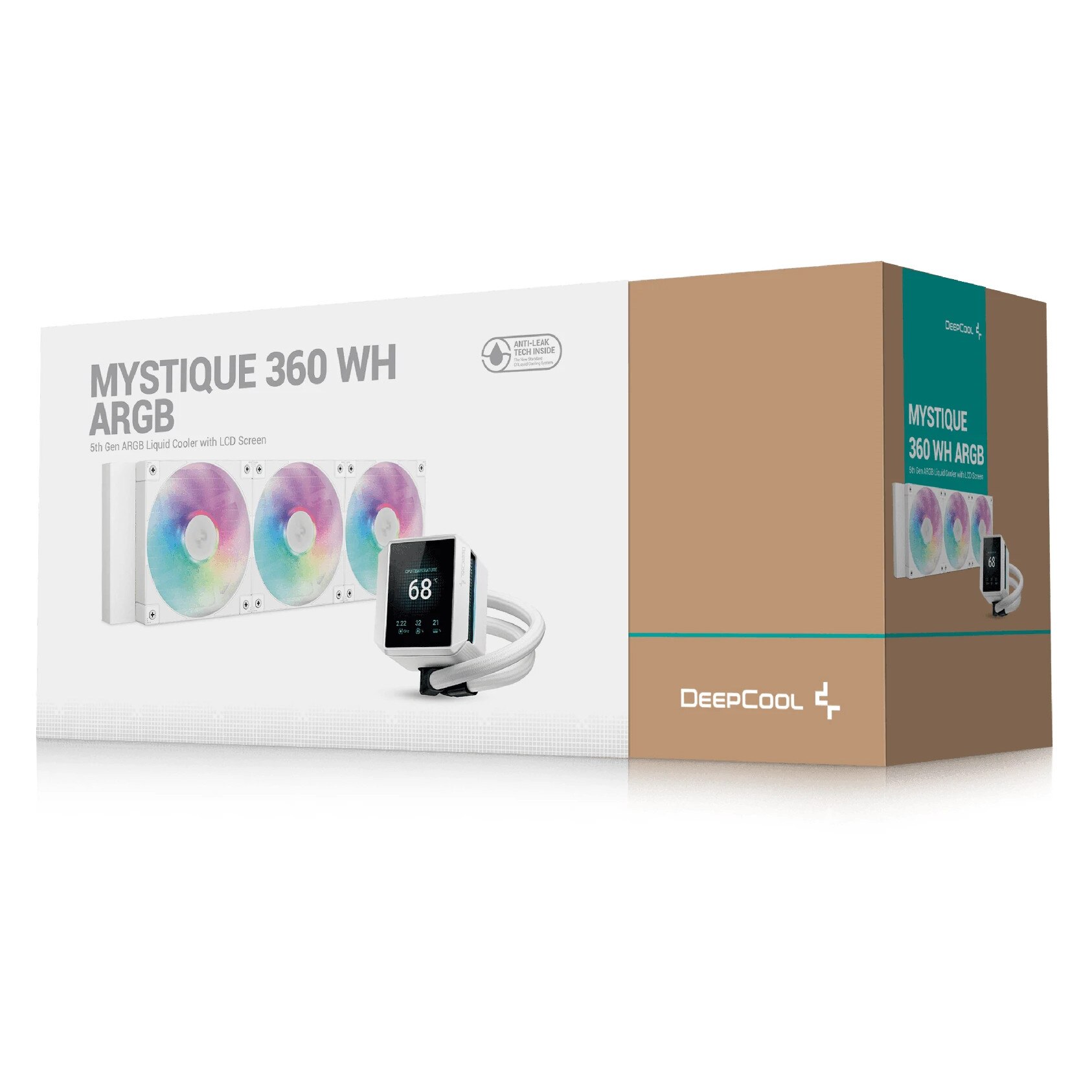 Water Falling Emag Deepcool MYSTIQUE 360 ARGB, water cooling (white) - eMAG.ro