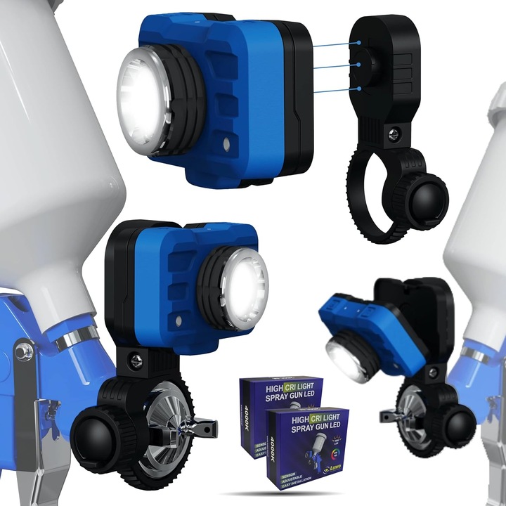 Професионална лампа LUWO 2.0 CRI+95 с USB батерия – за пистолет за боядисване, 3W светлина тип слънце, фенер, идеална за детайлинг на автомобили и работилница