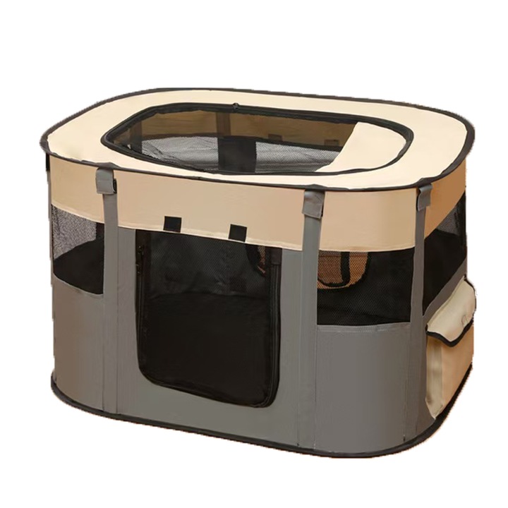 Cusca Pliabila pentru Animale de Companie, Materiale Rezistente la Zgarieturi, Caini si Pisici, Interior si Exterior,70cm x 55 cm x 40 cm, Gri