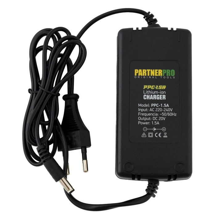 Incarcator pentru acumulatori PartnerPro PPC-1.5A, 20V, 1.5A, compact