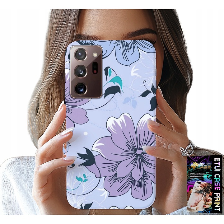 Tok Samsung Note 20 Ultra-hoz, World Case, szilikon, virágmintás, 0,2 cm
