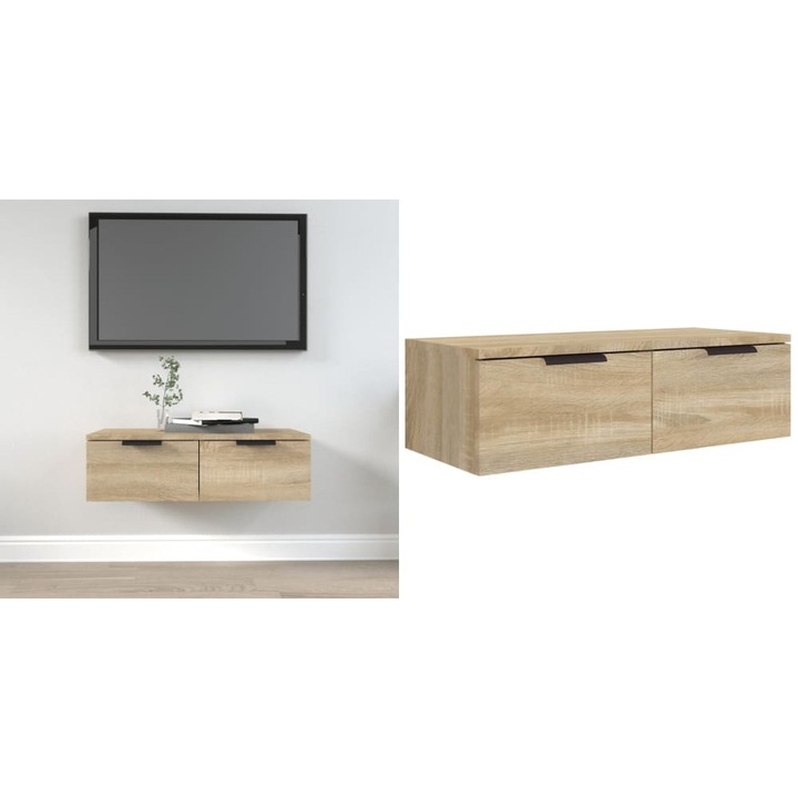 Dulap de perete, stejar sonoma, 68x30x20cm, lemn compozit, 1 raft