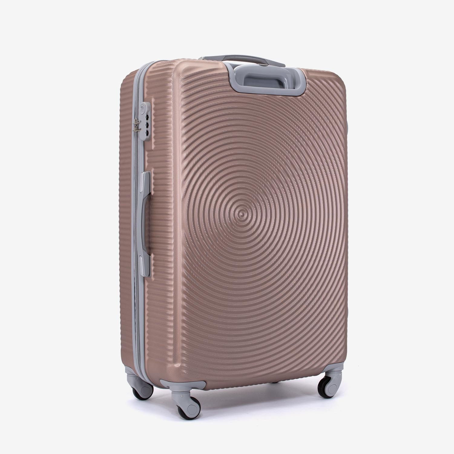 Troler Roz Troler, KREAL Rio, Dimensiune mare, Cifru, ABS, Aur roz, 77x50x29 cm ...