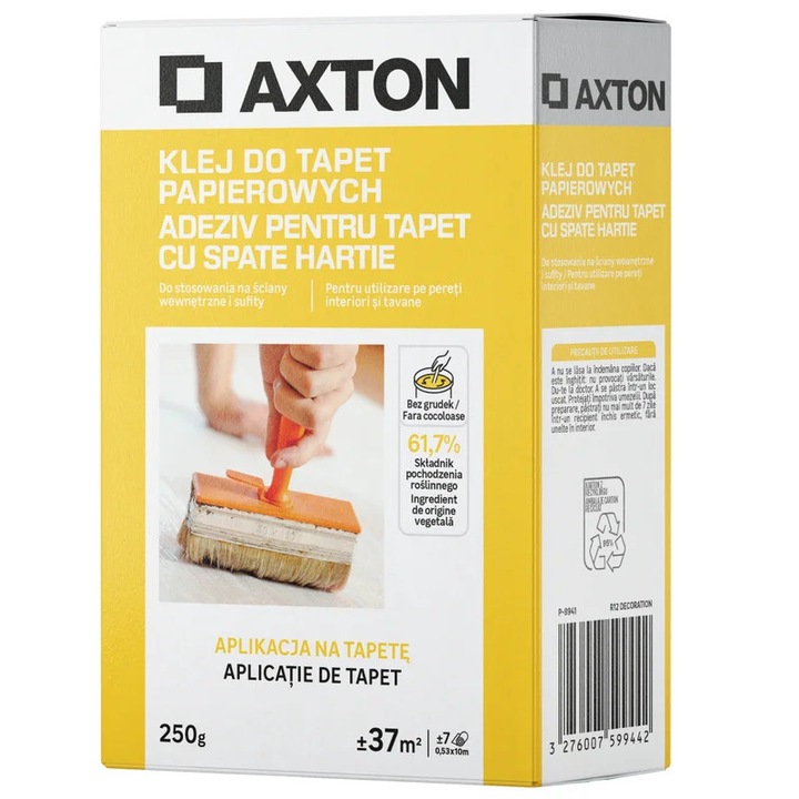 Adeziv tapet universal pudra TAPET HARTIE, Axton, 250 g