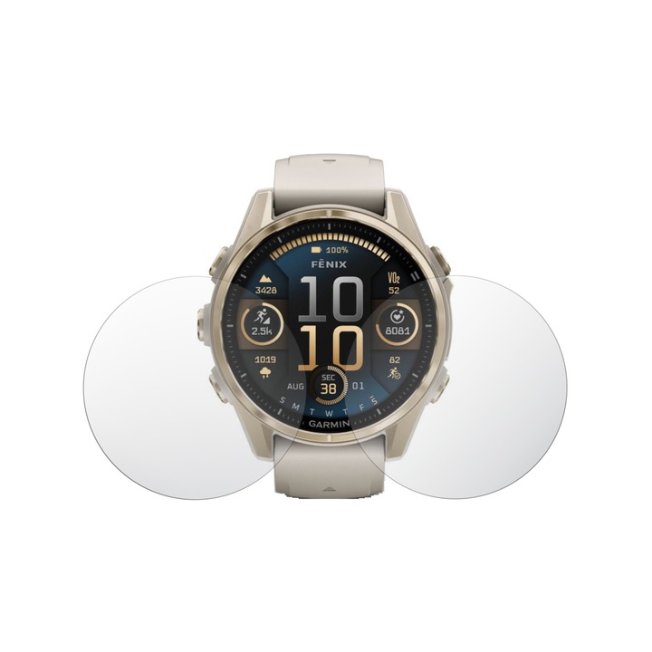 Set 2X iSkinz képernyővédő fólia Garmin Fenix 8S- 43 mm-hez, Invisible Skinz HD, szilikon ultra-átlátszó teljes fedéssel, öntapadó és rugalmas