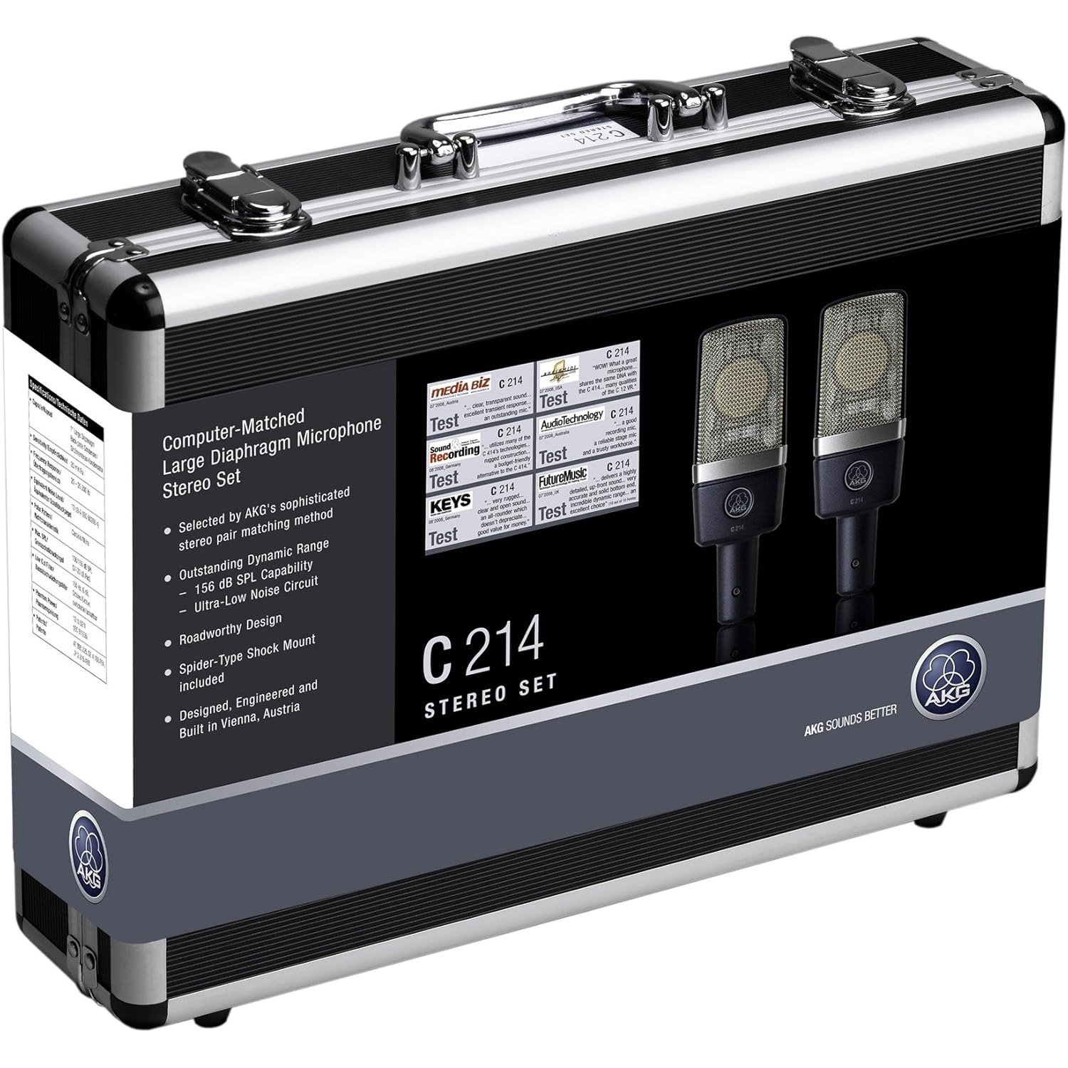 AKG C214② Set Stereo de 2 Microfoane Condensator AKG C214, Cardioid, 20Hz
